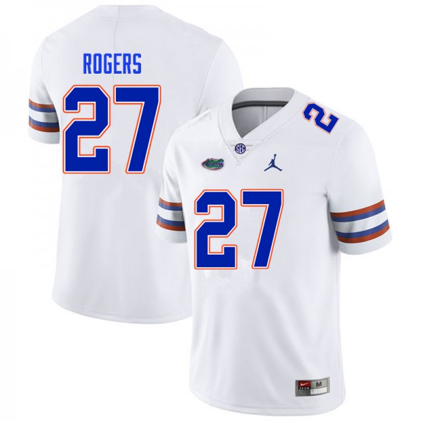 Men #27 Jahari Rogers Florida Gators College Football Jersey White